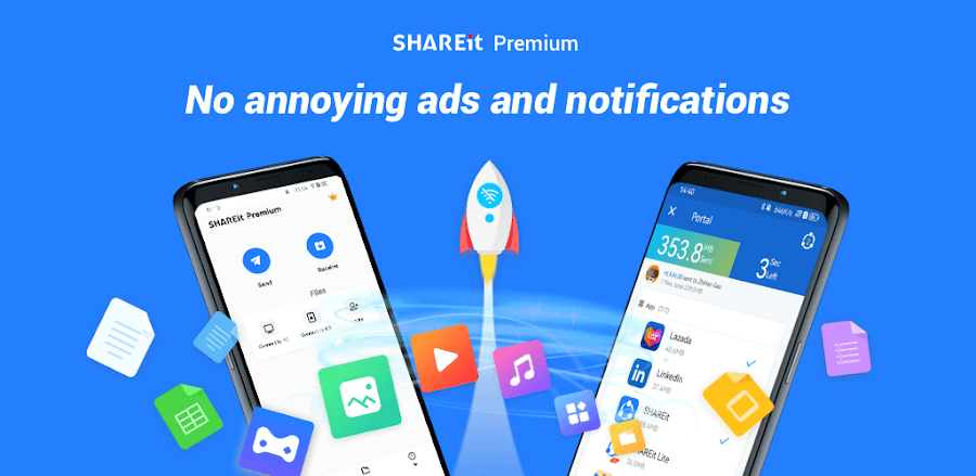 SHAREit Pure Premium v1.1.1.98 MOD APK (Premium Unlocked)