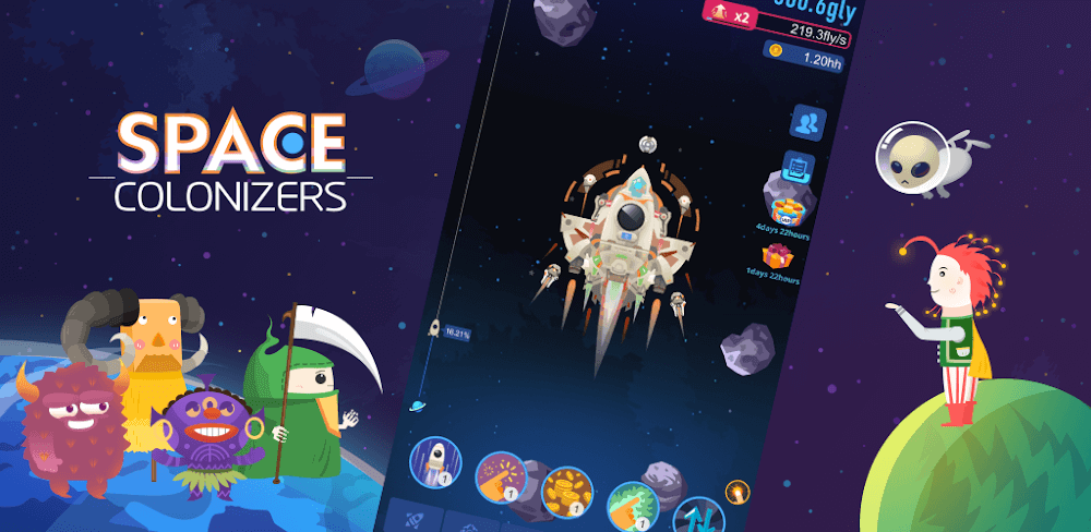 Space Colonizers Idle Clicker v1.1.26.0 MOD APK (Free Upgrades)