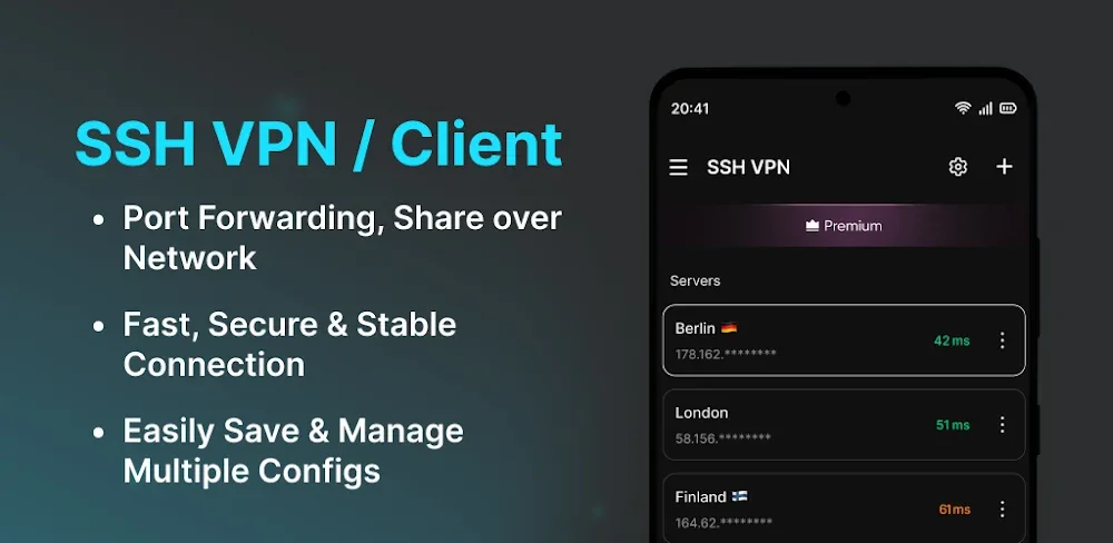 SSH VPN – Client for SSH v1.1.5.0 MOD APK (Premium Unlocked)