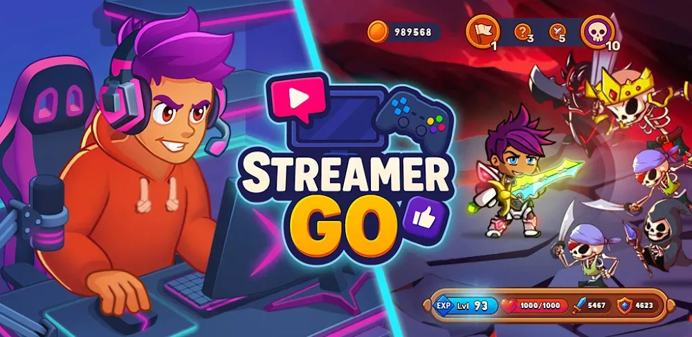 Streamer Go: Idle RPG v1.1.1.01 MOD APK (Menu, Damage, God Mode, Currency)
