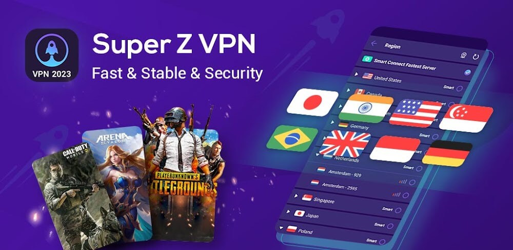 Supper Z-VPN v7.7.7.825 MOD APK (Premium Unlocked)