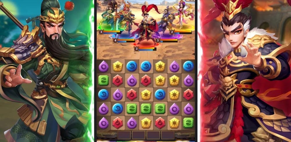 Three Kingdoms & Puzzles v1.1.61.0 MOD APK (One Hit, God Mode)