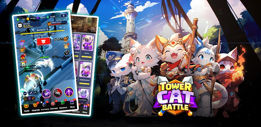 Tower Cat Battle: Idle Cat RPG v1.1.0.19 MOD APK (Menu, God Mode, Attack Multiplier)