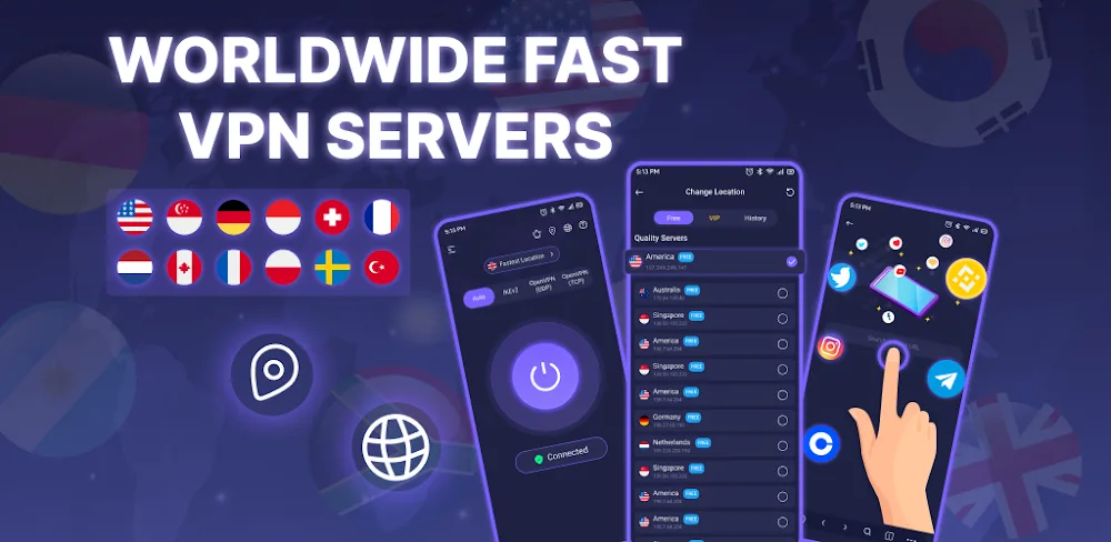 VPN – Fast Secure Proxy v225.0 MOD APK (Premium Unlocked)