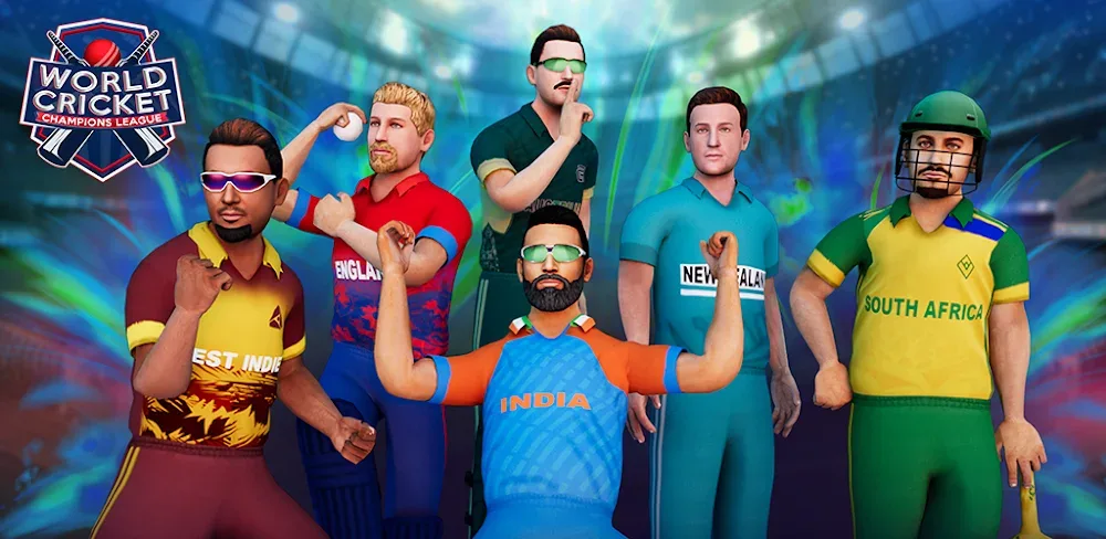 World Cricket Champions League v1.1.3.0.48 MOD APK (Mega Mod, Always Six, Out, Dumb Fielders)
