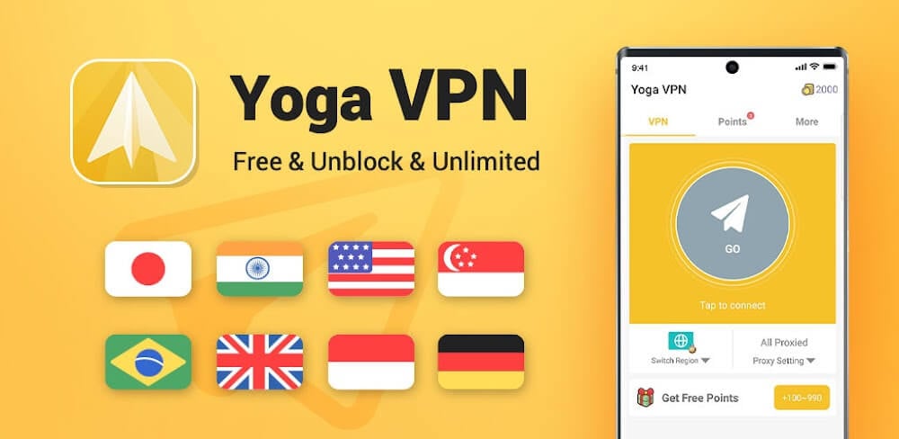 Yoga VPN v9.9.1.237 MOD APK (Premium, Unlimited Coins)